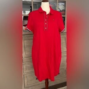 NWOT Tommy Hilfiger Red Short Sleeve Polo Shirt Dress - 1X